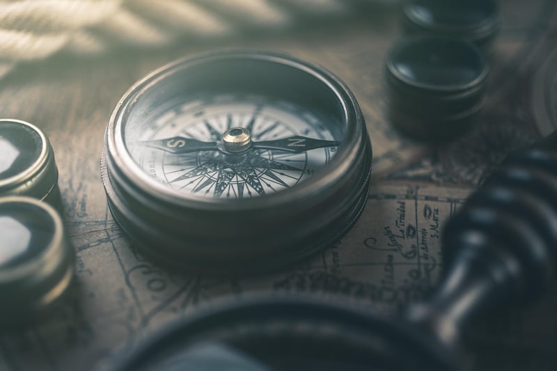 Compass and map for navigation