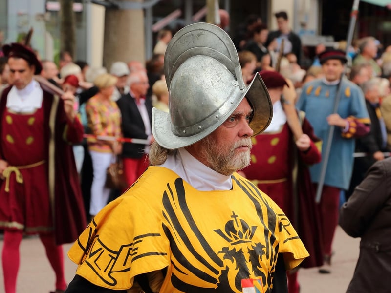 Knight in armor jousting
